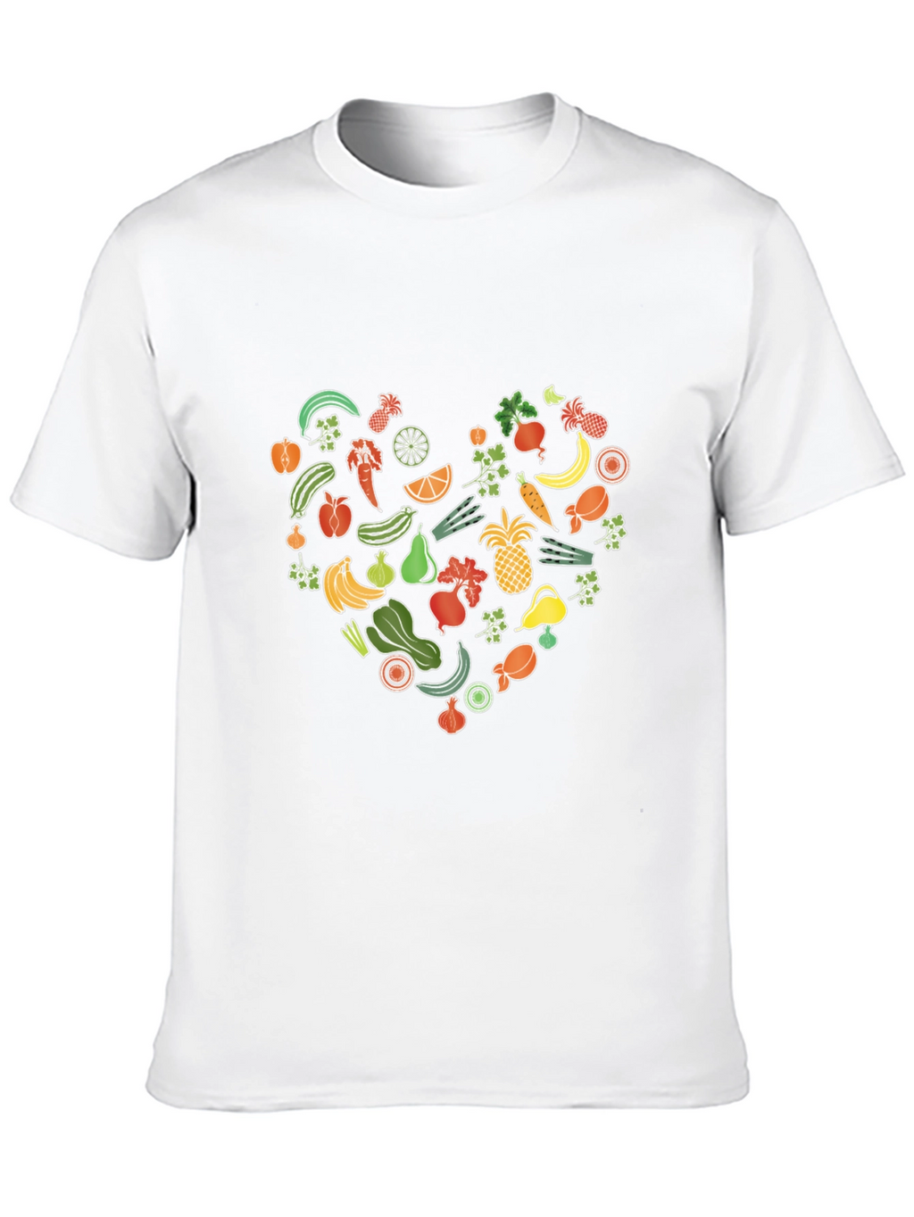 Vegan Food Heart Graphic Black T-Shirt