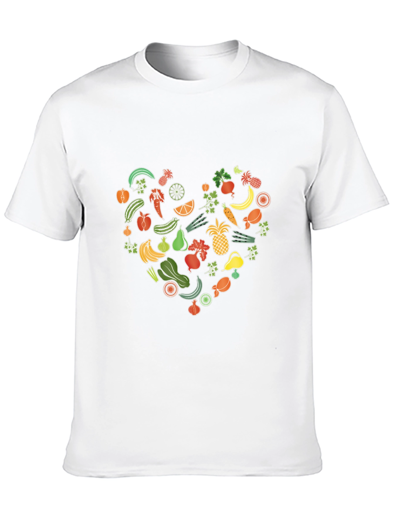 Vegan Food Heart Graphic Black T-Shirt