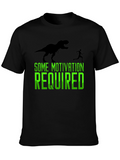 Motivation Required T-Rex Chasing Man Graphic Tee