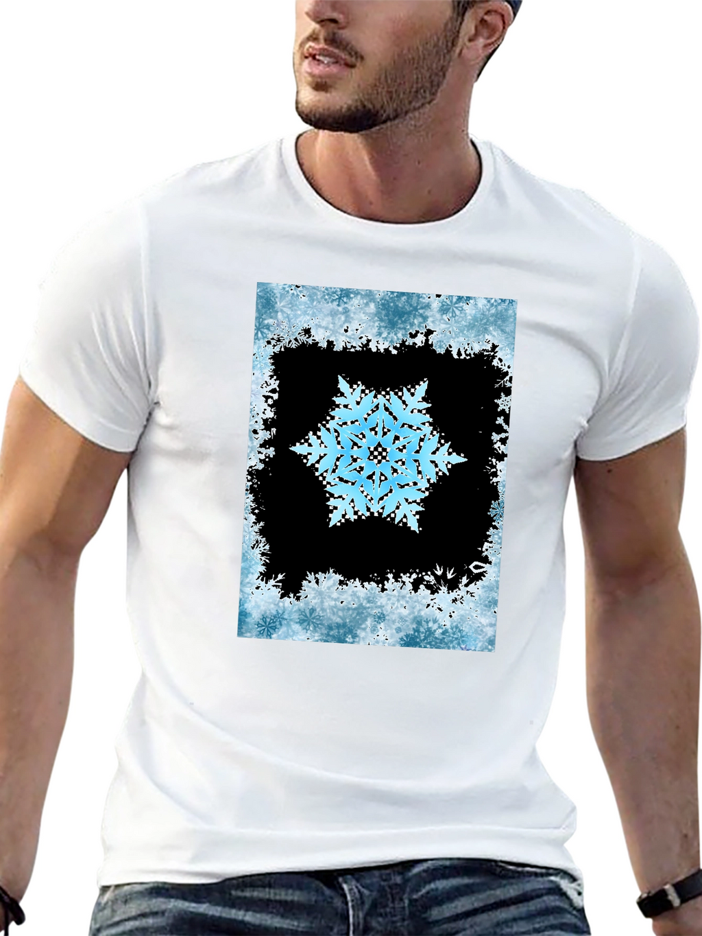 Snowflake Graphic Black T-Shirt