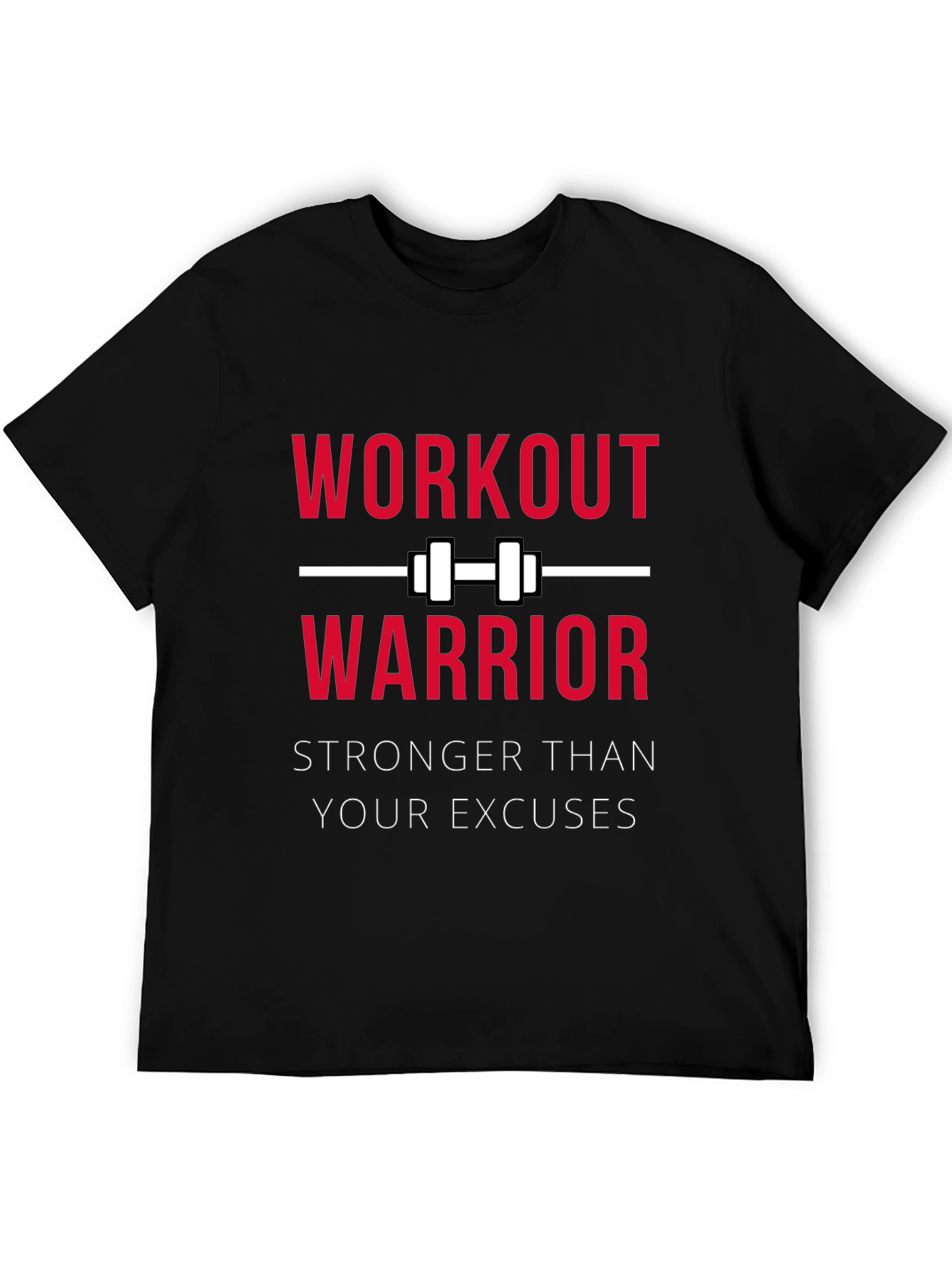 Workout Warrior Black Graphic T-Shirt - Stronger Than Excuses