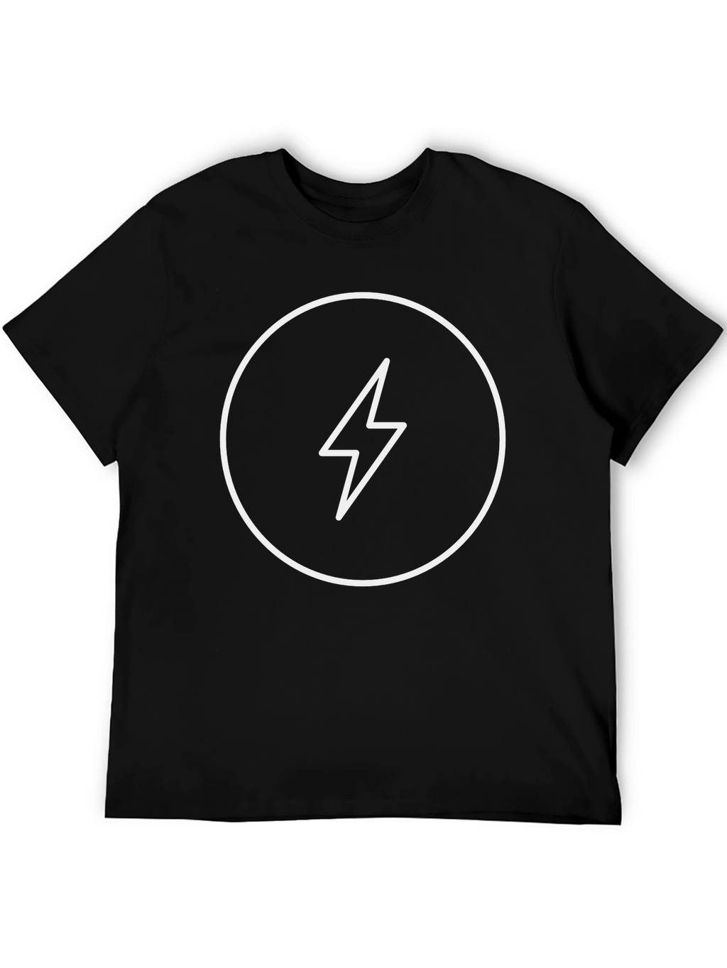 Modern Lightning Bolt Graphic Tee - Black