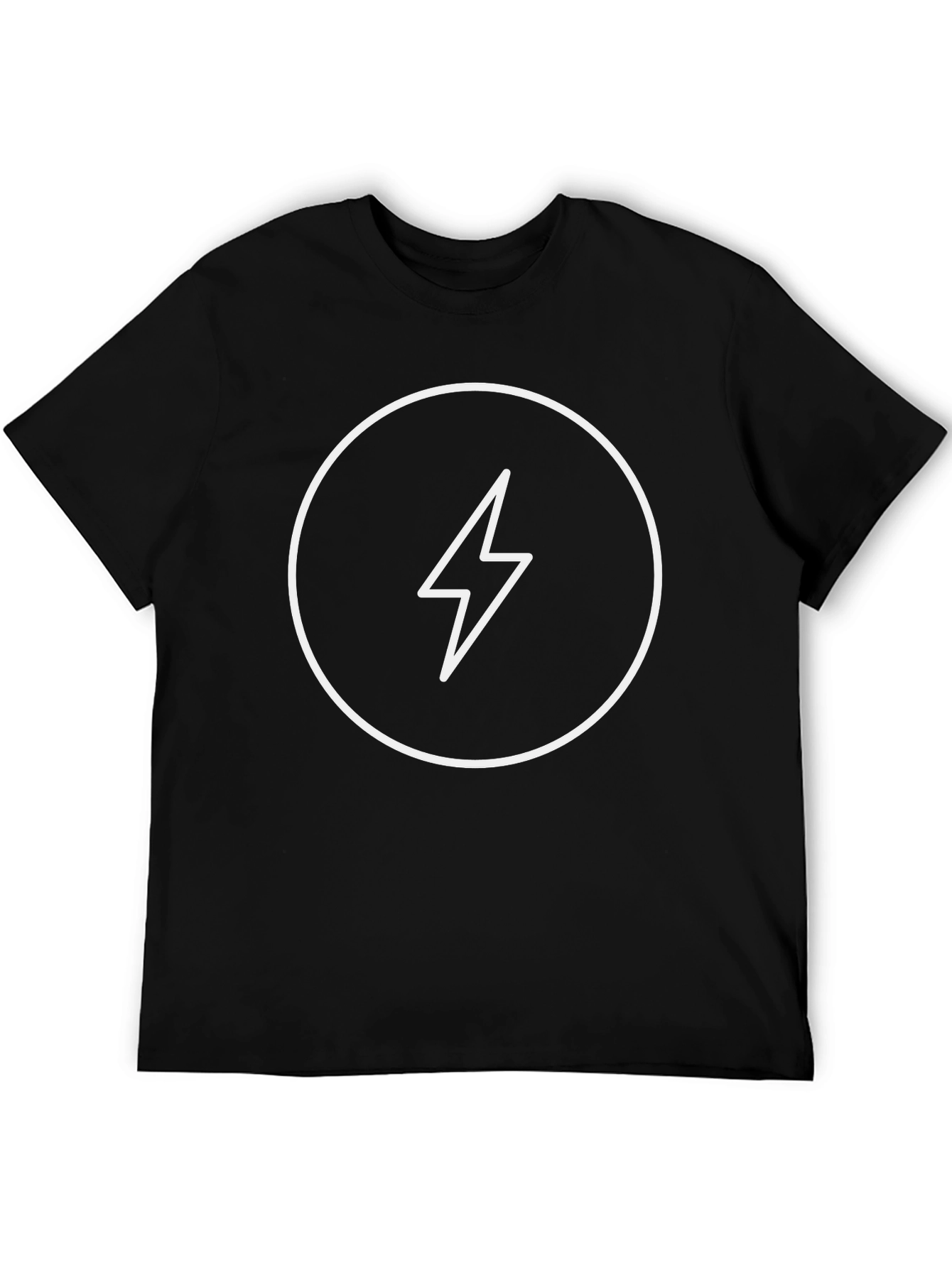 Modern Lightning Bolt Graphic Tee - Black