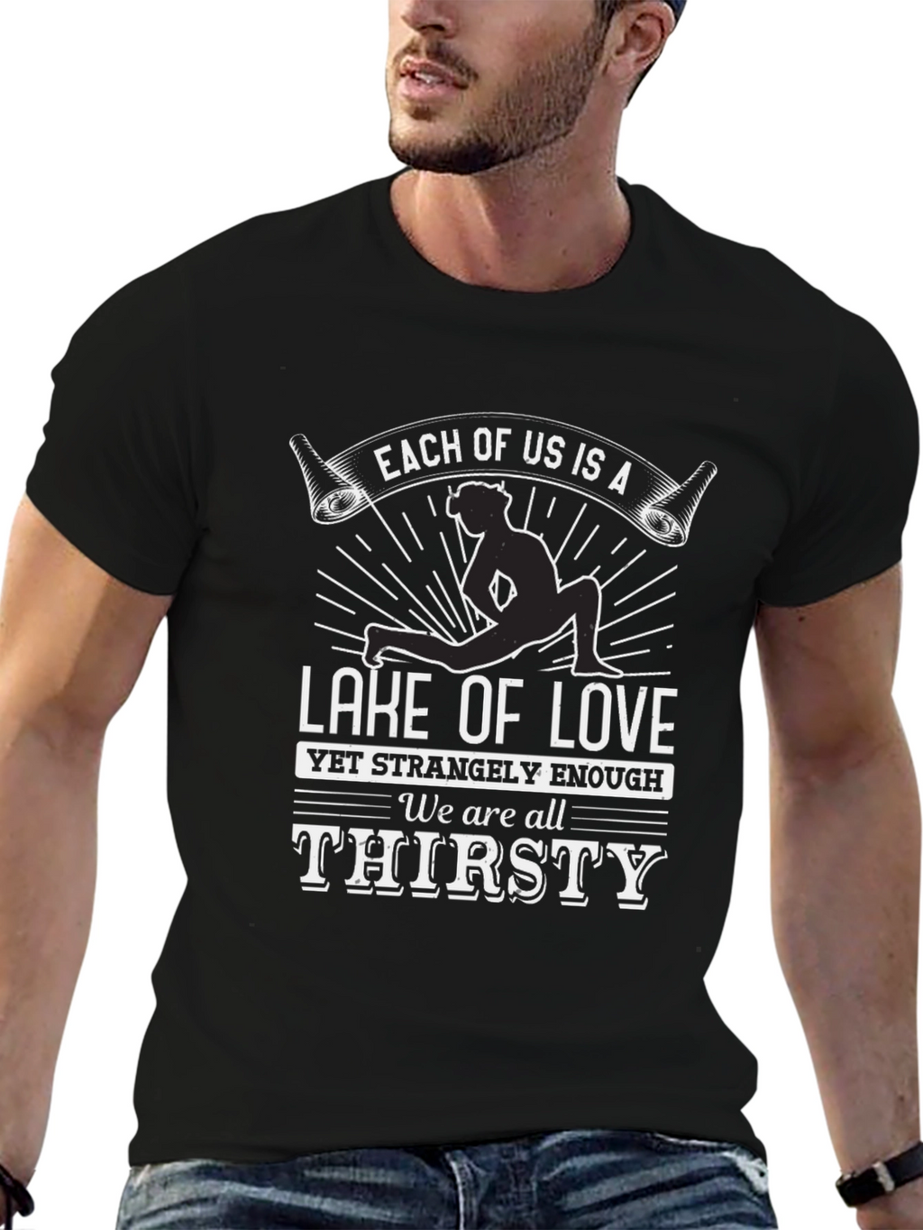 Lake of Love Graphic Tee - Unique Yoga Design
