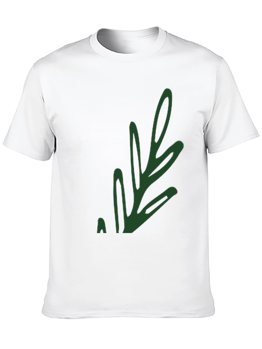 Stylish Black T-Shirt with Green Leaf Design