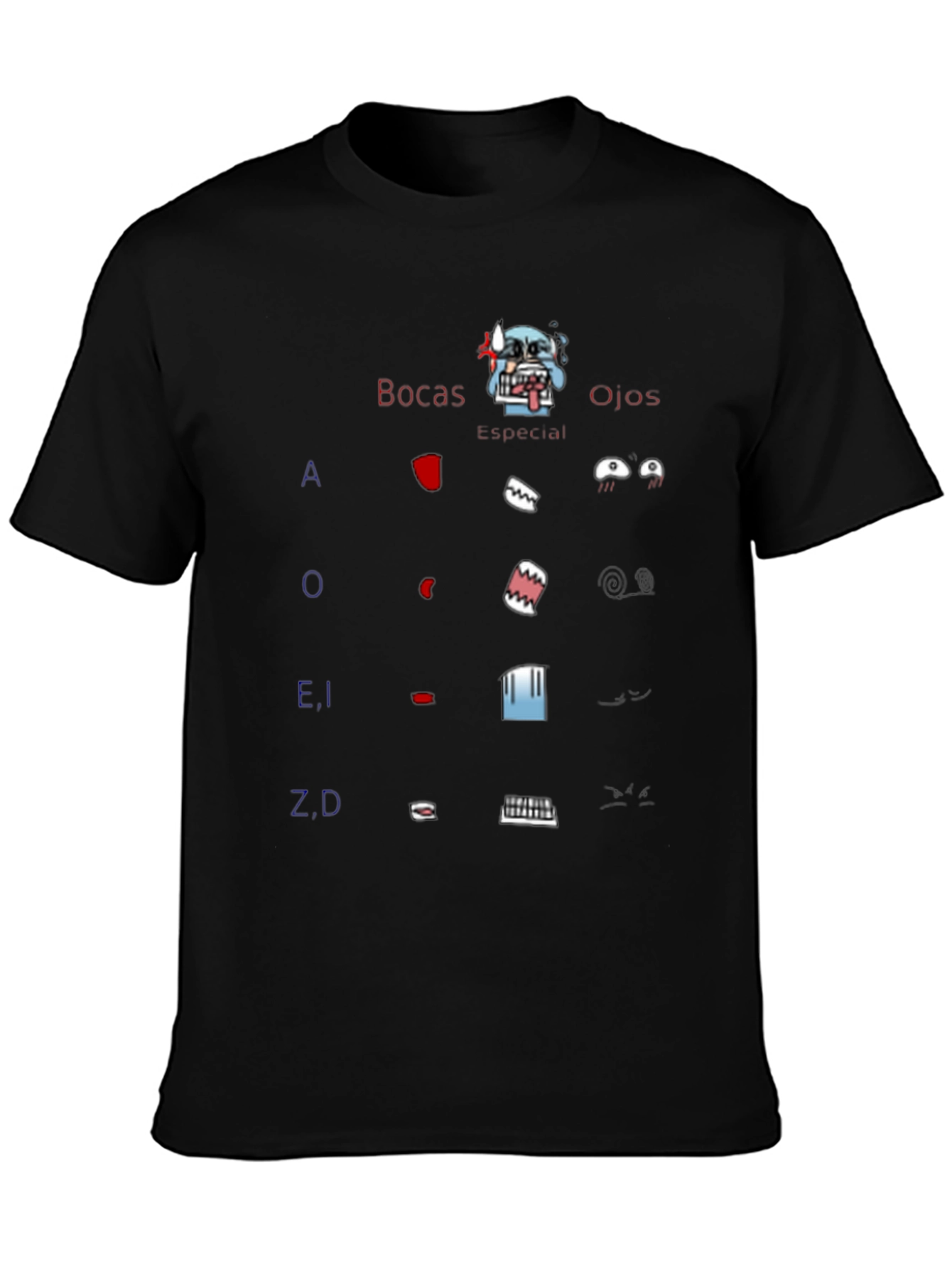 Cartoon Face Parts T-Shirt