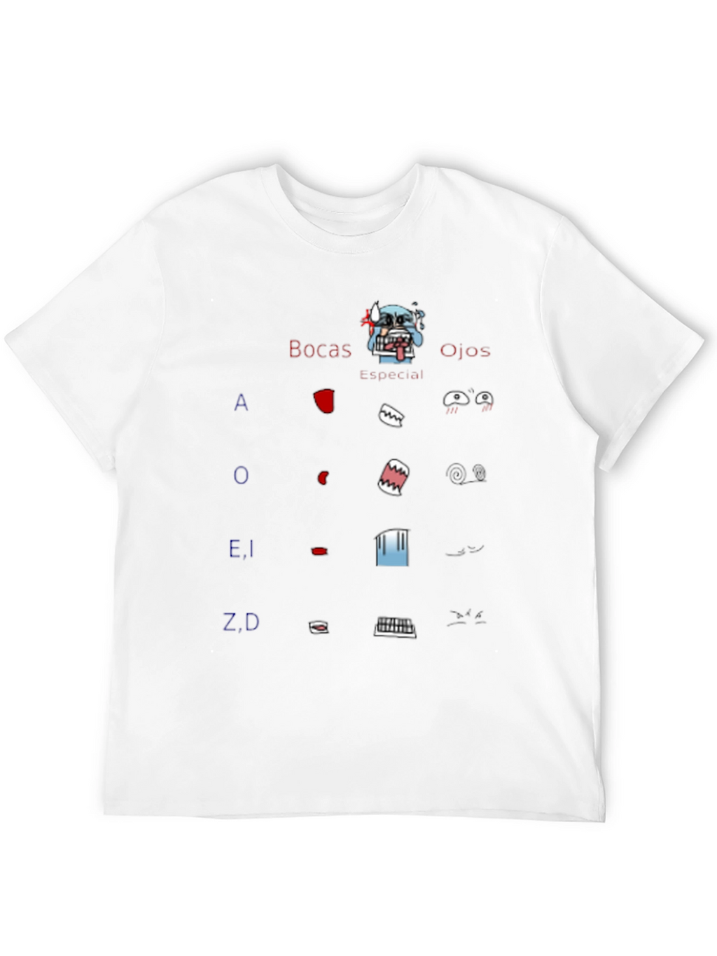 Cartoon Face Parts T-Shirt