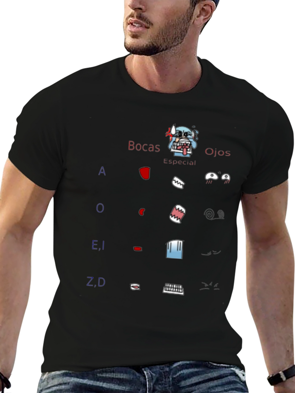 Cartoon Face Parts T-Shirt