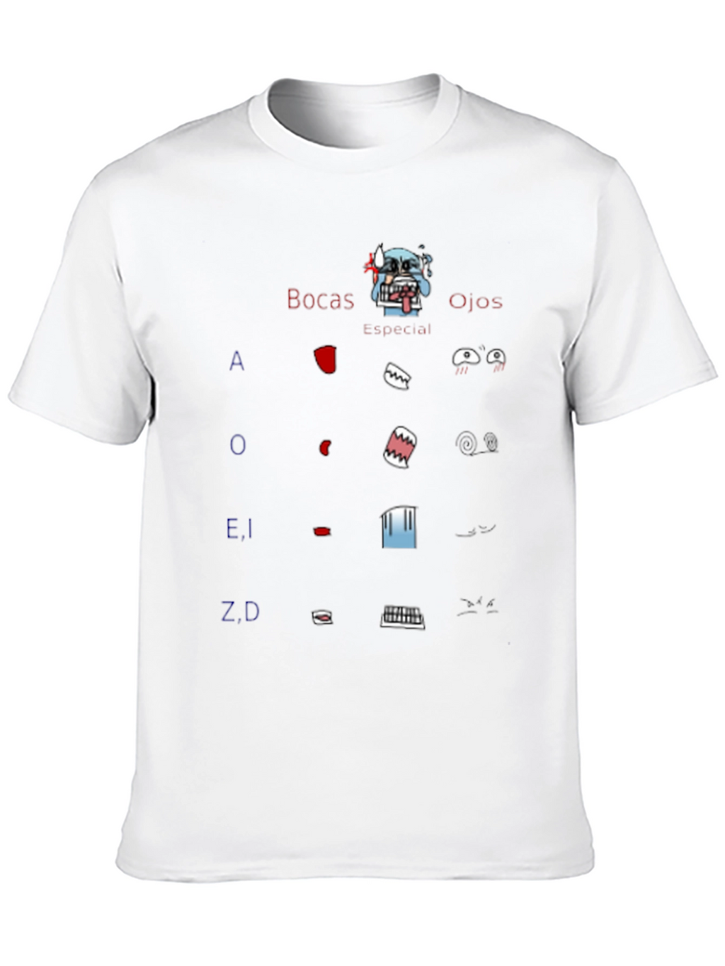 Cartoon Face Parts T-Shirt
