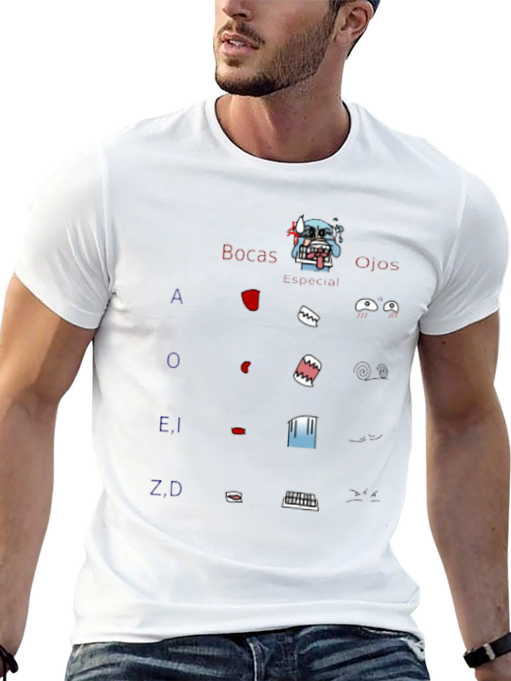 Cartoon Face Parts T-Shirt