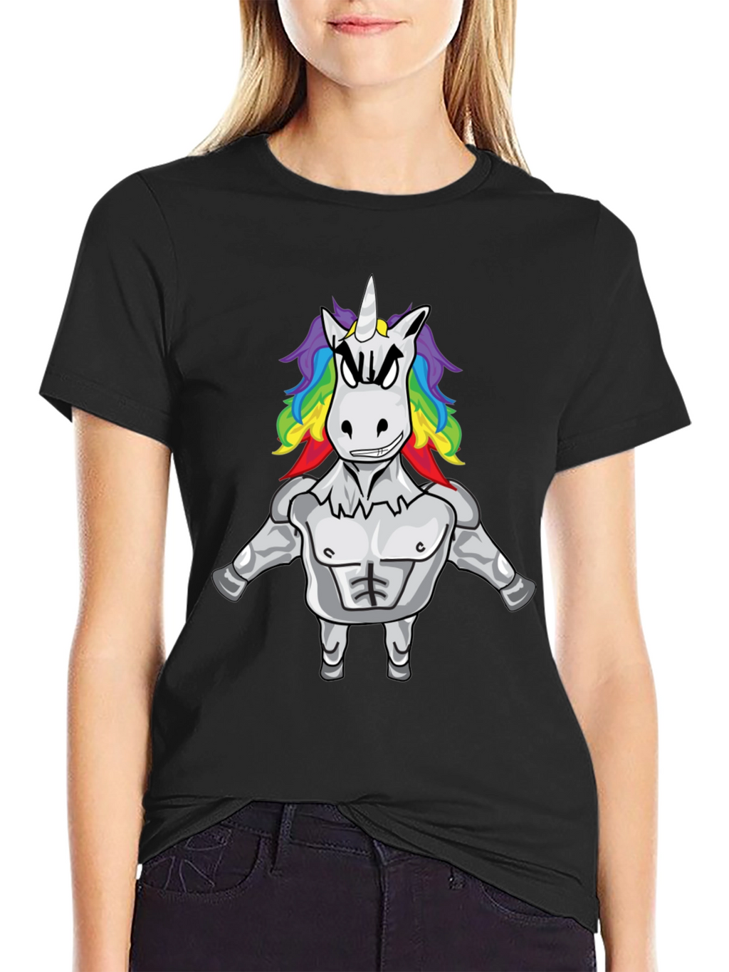 Unicorn Bodybuilder Black T-Shirt