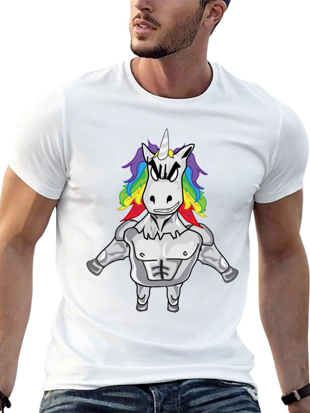 Unicorn Bodybuilder Black T-Shirt
