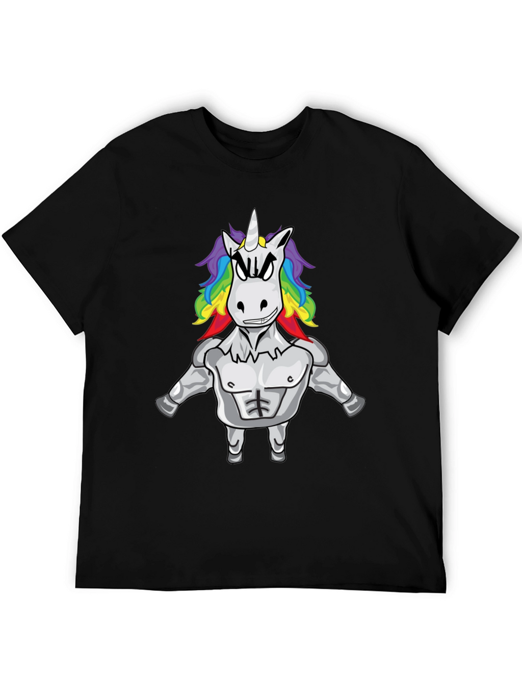 Unicorn Bodybuilder Black T-Shirt