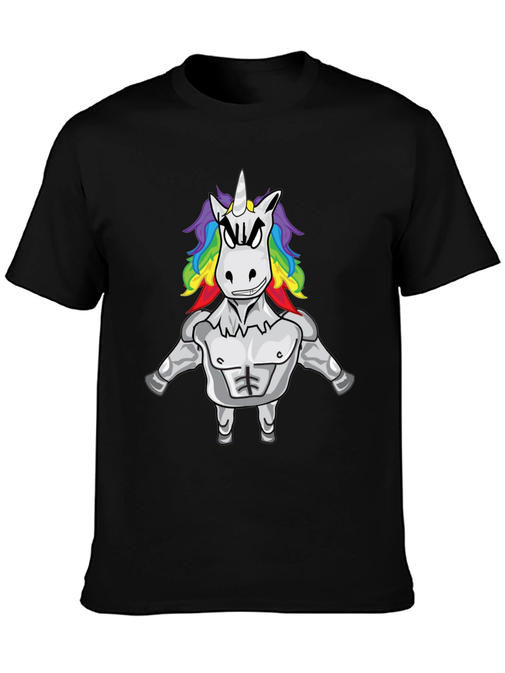 Unicorn Bodybuilder Black T-Shirt