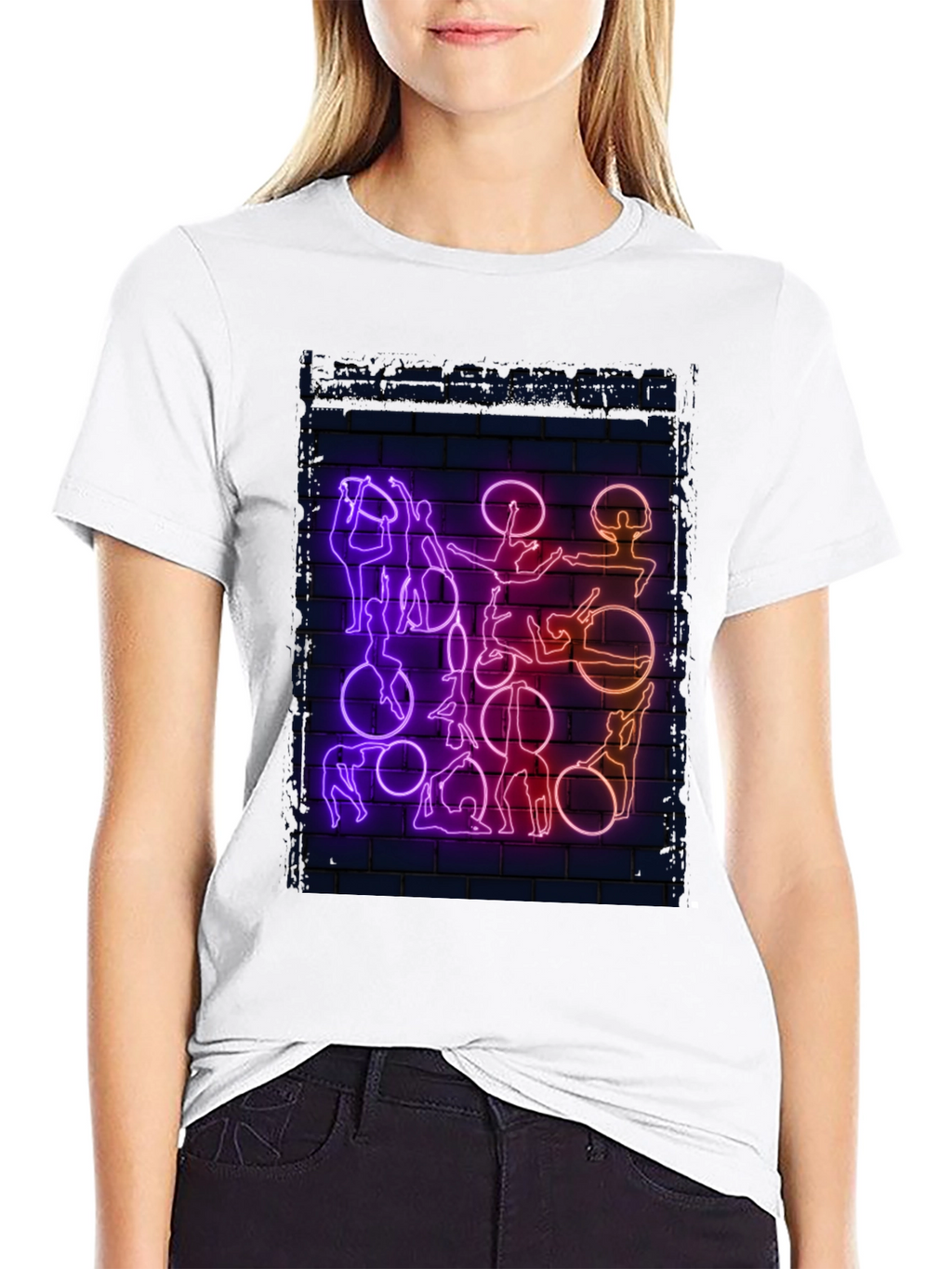 Neon Aerial Acrobatics Graphic T-Shirt