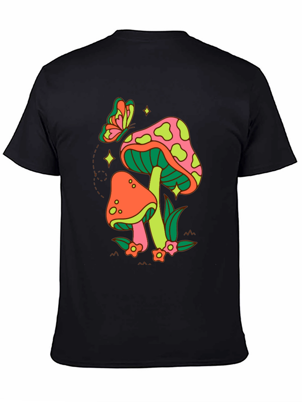 Groovy Mushroom & Butterfly Graphic Tee