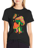 Groovy Mushroom & Butterfly Graphic Tee