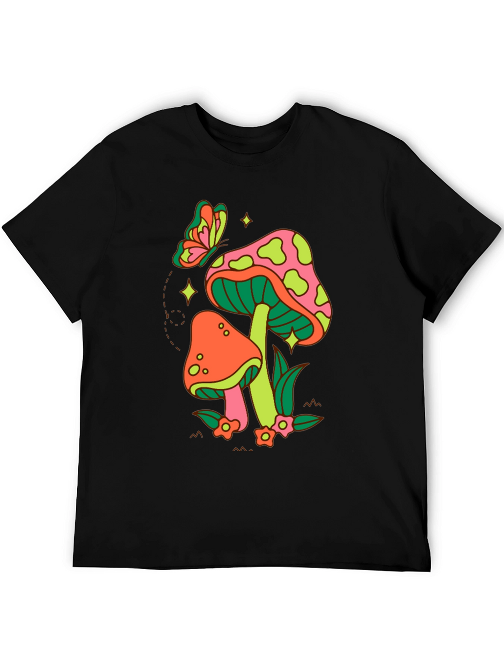 Groovy Mushroom & Butterfly Graphic Tee