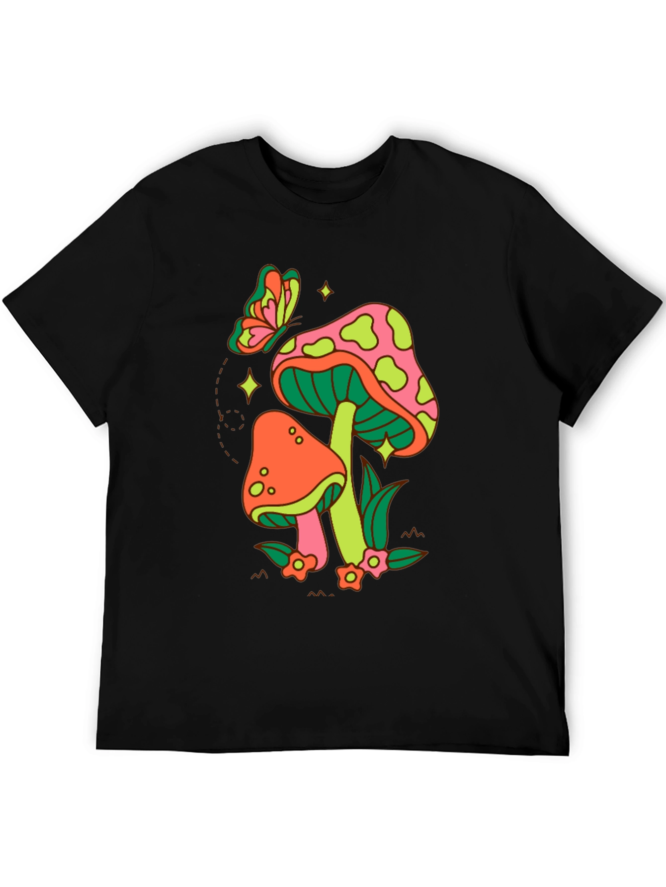 Groovy Mushroom & Butterfly Graphic Tee