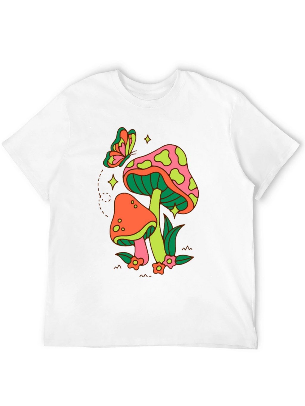 Groovy Mushroom & Butterfly Graphic Tee