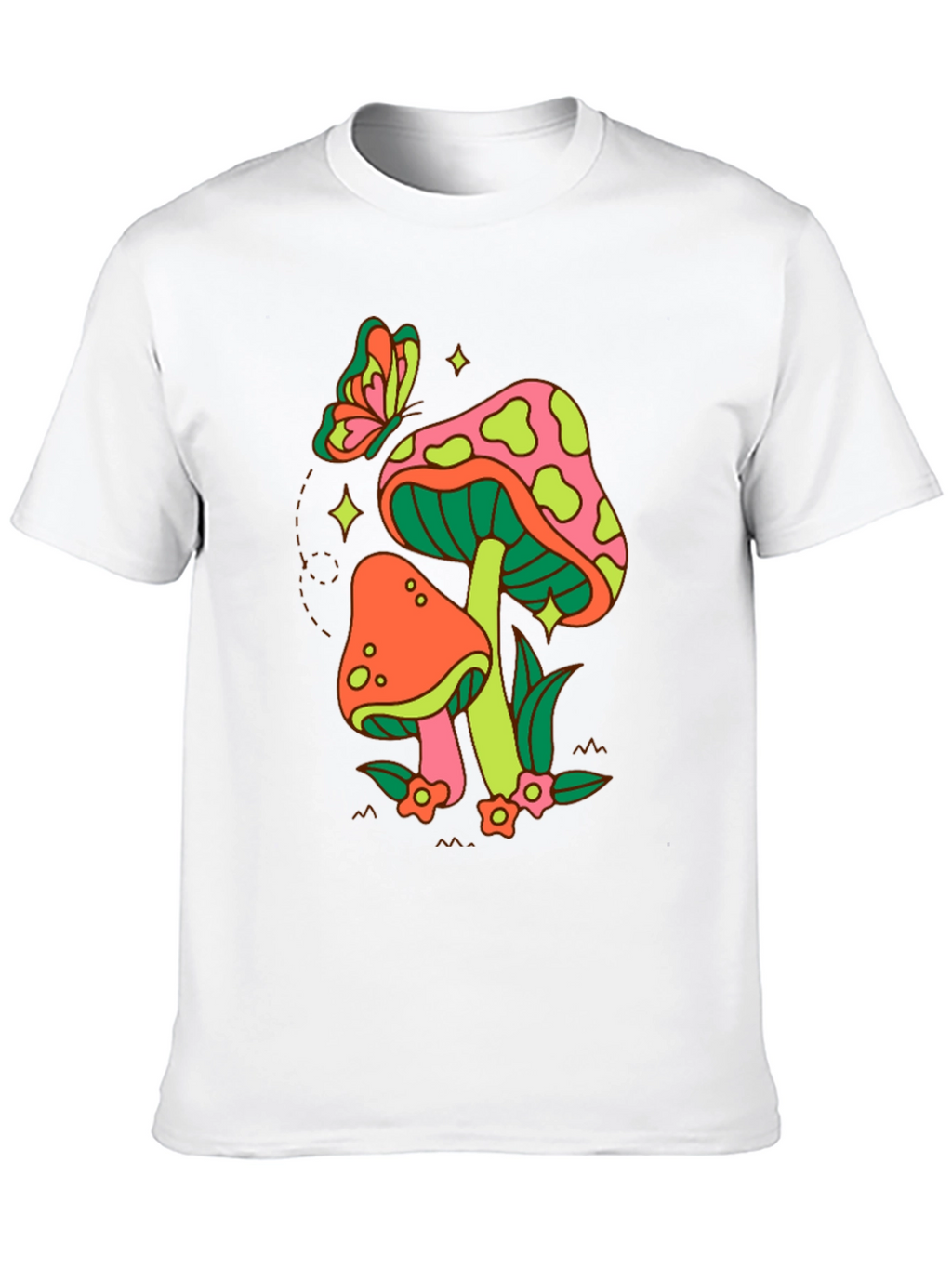 Groovy Mushroom & Butterfly Graphic Tee