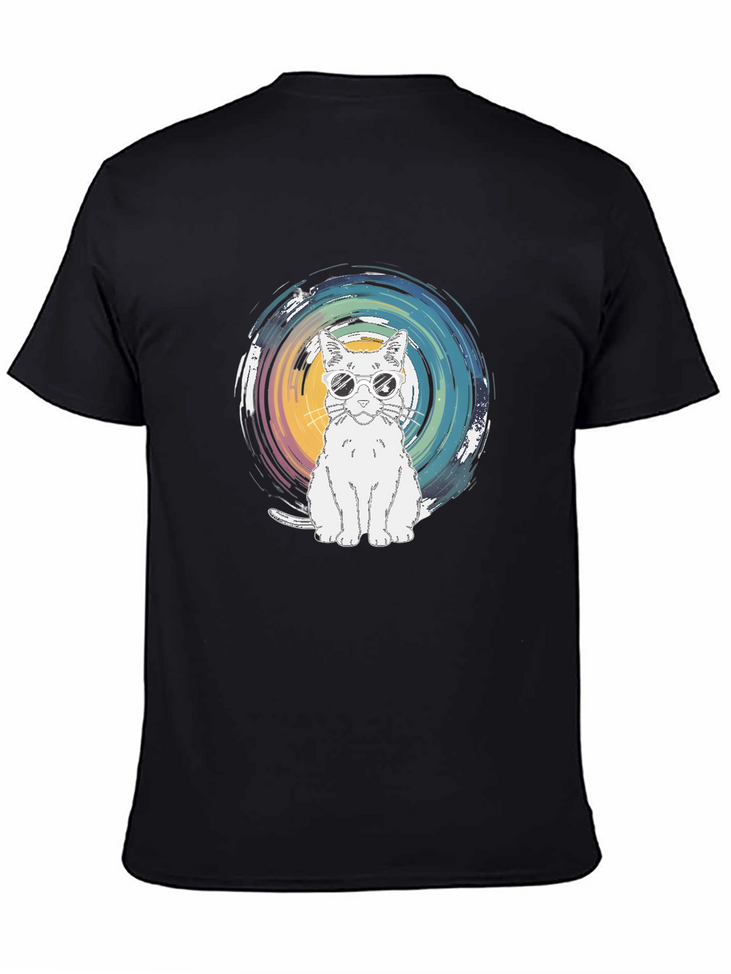 Cool Cat Graphic Tee - Black Cotton T-Shirt