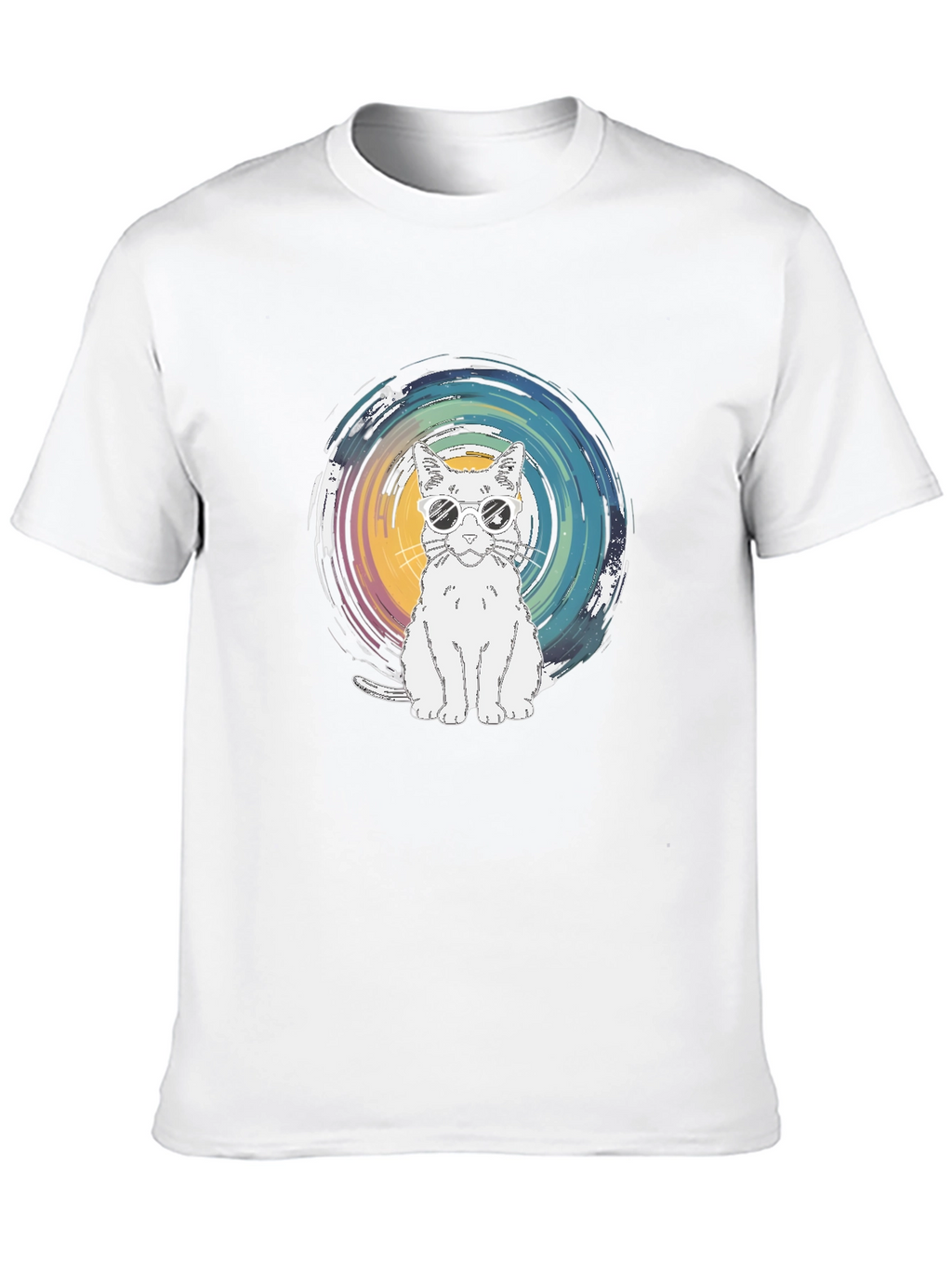 Cool Cat Graphic Tee - Black Cotton T-Shirt