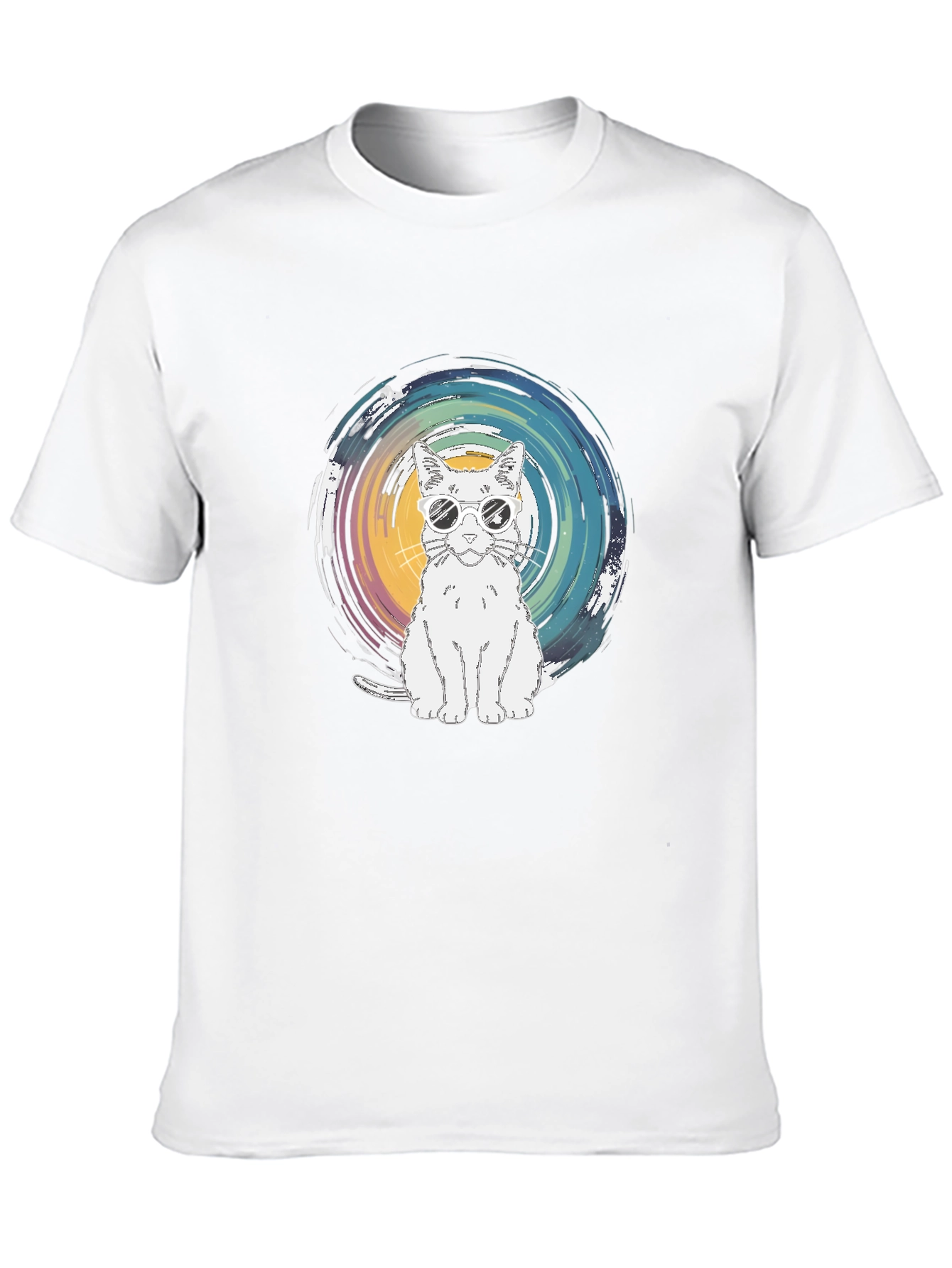 Cool Cat Graphic Tee - Black Cotton T-Shirt