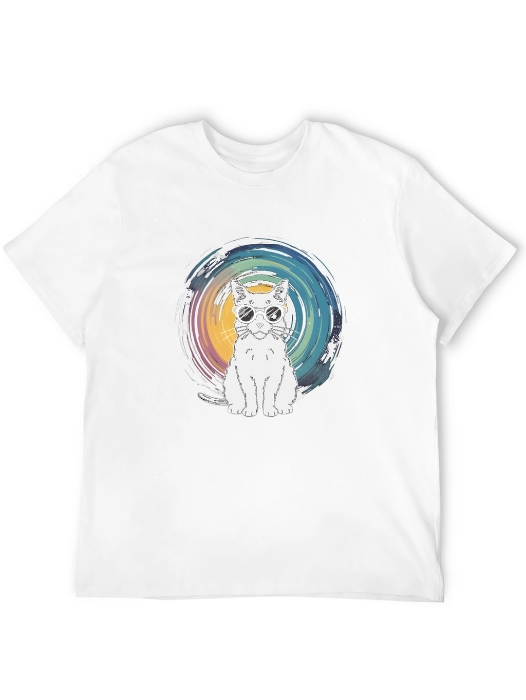 Cool Cat Graphic Tee - Black Cotton T-Shirt