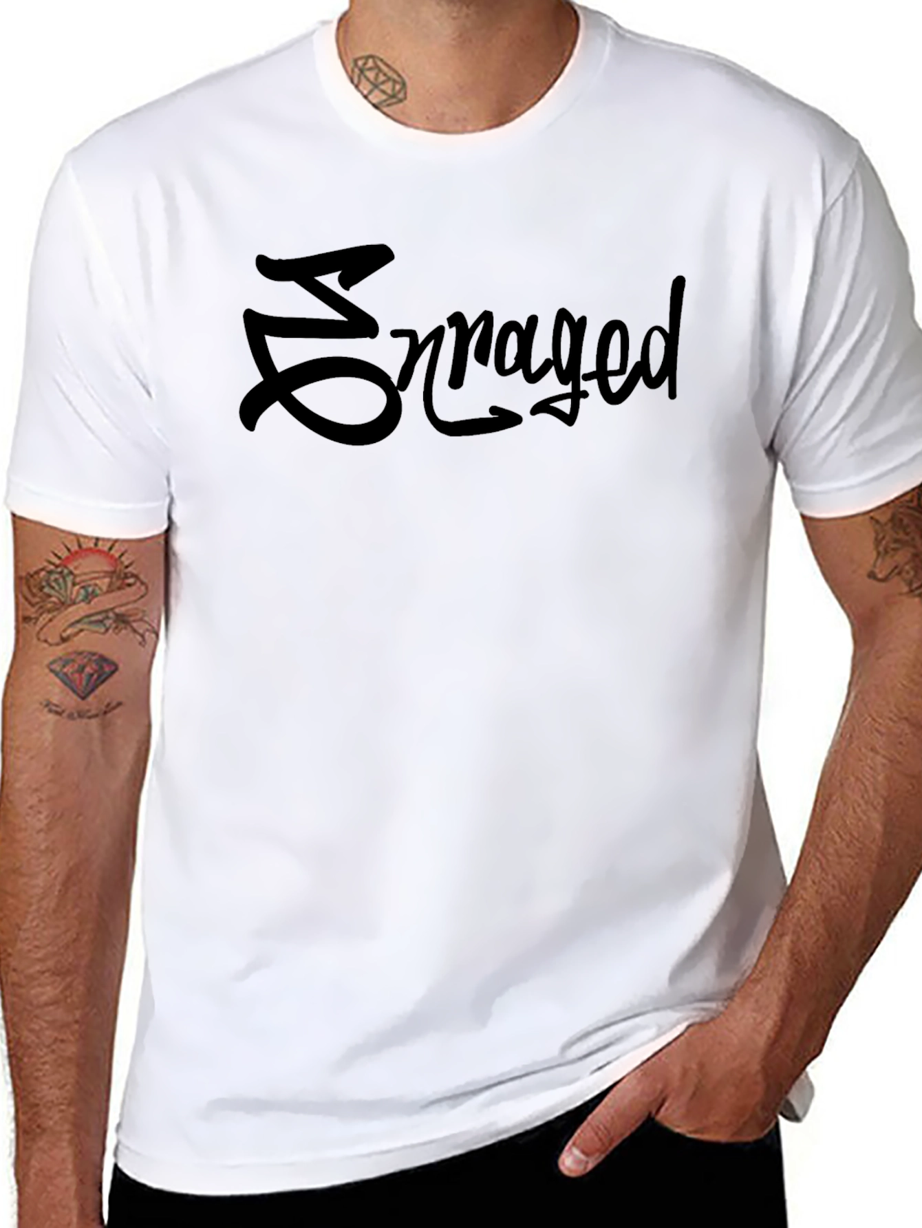 Enraged Graphic Tee - Black Cotton Comfort