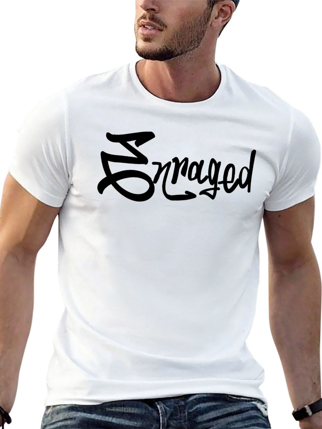 Enraged Graphic Tee - Black Cotton Comfort