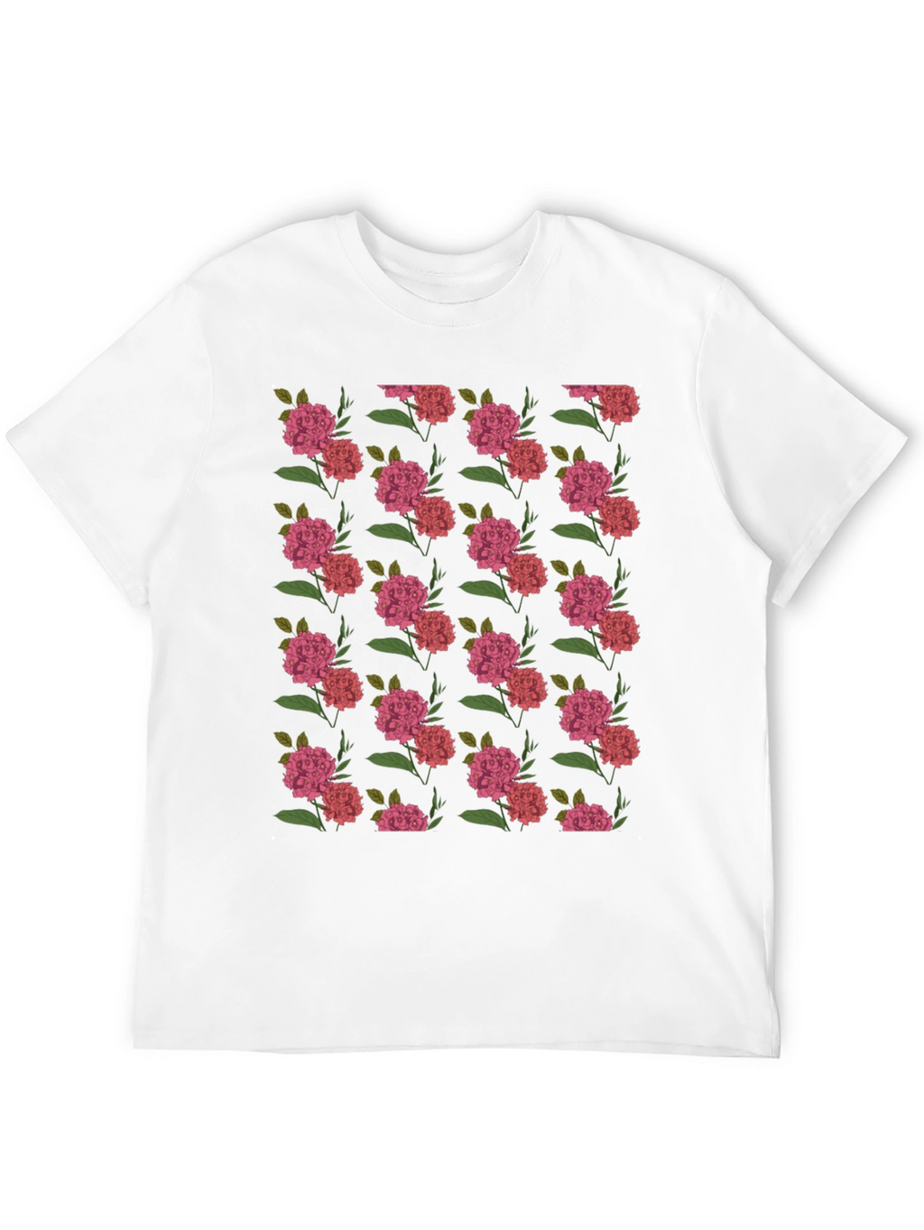 Floral Print Black Crew Neck T-Shirt