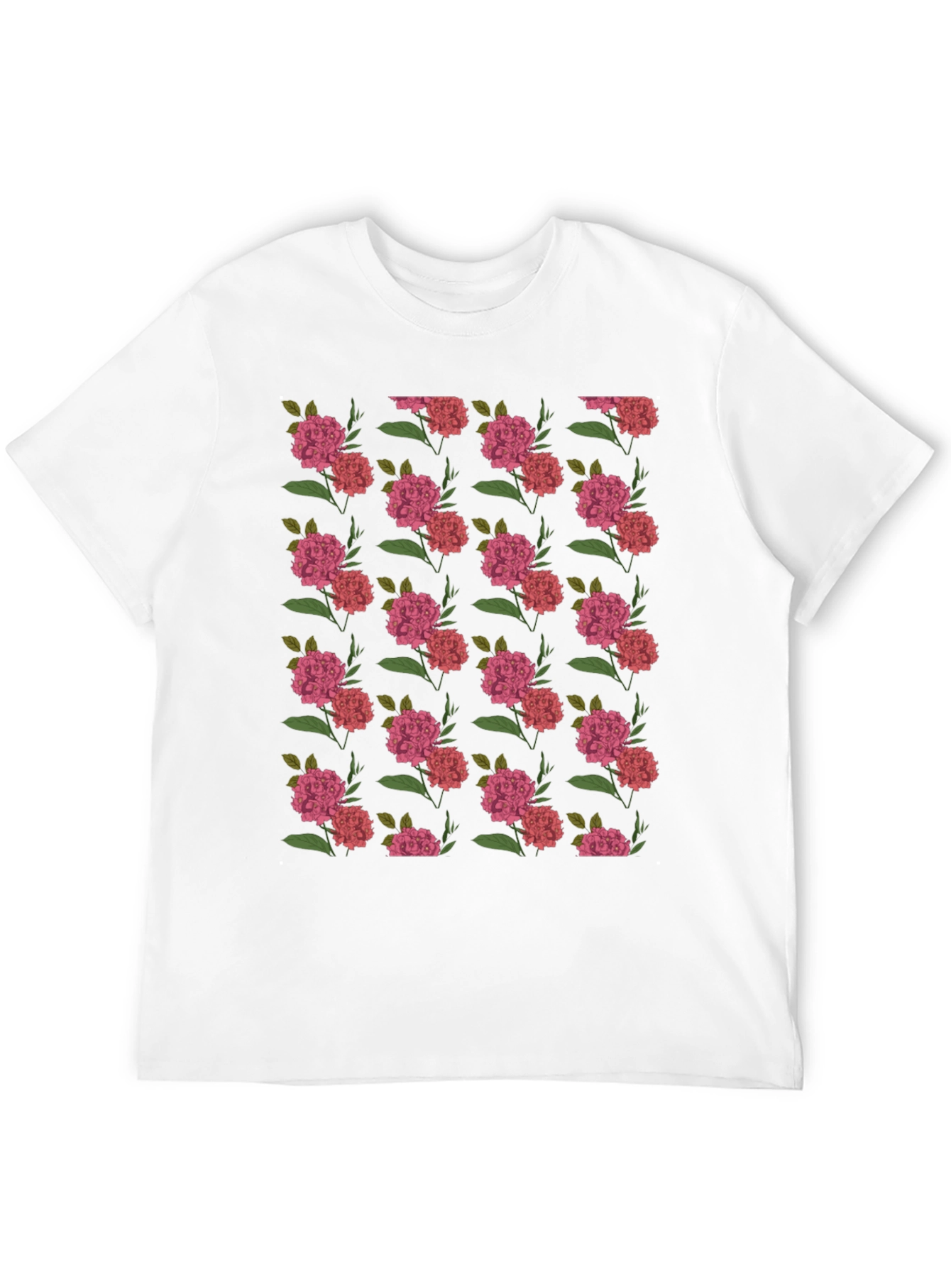 Floral Print Black Crew Neck T-Shirt