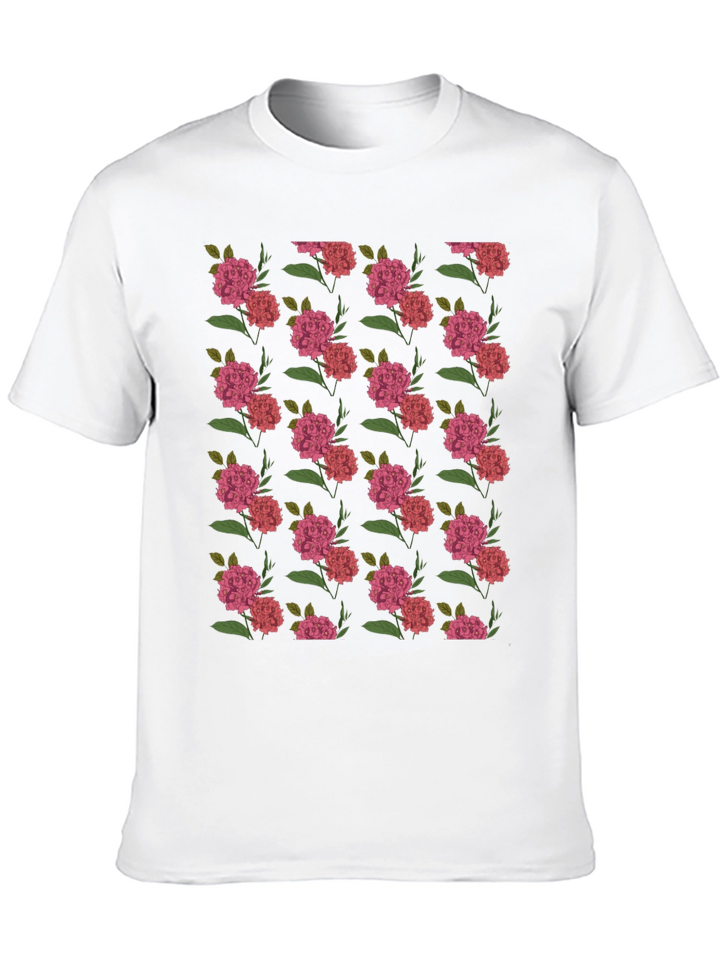 Floral Print Black Crew Neck T-Shirt