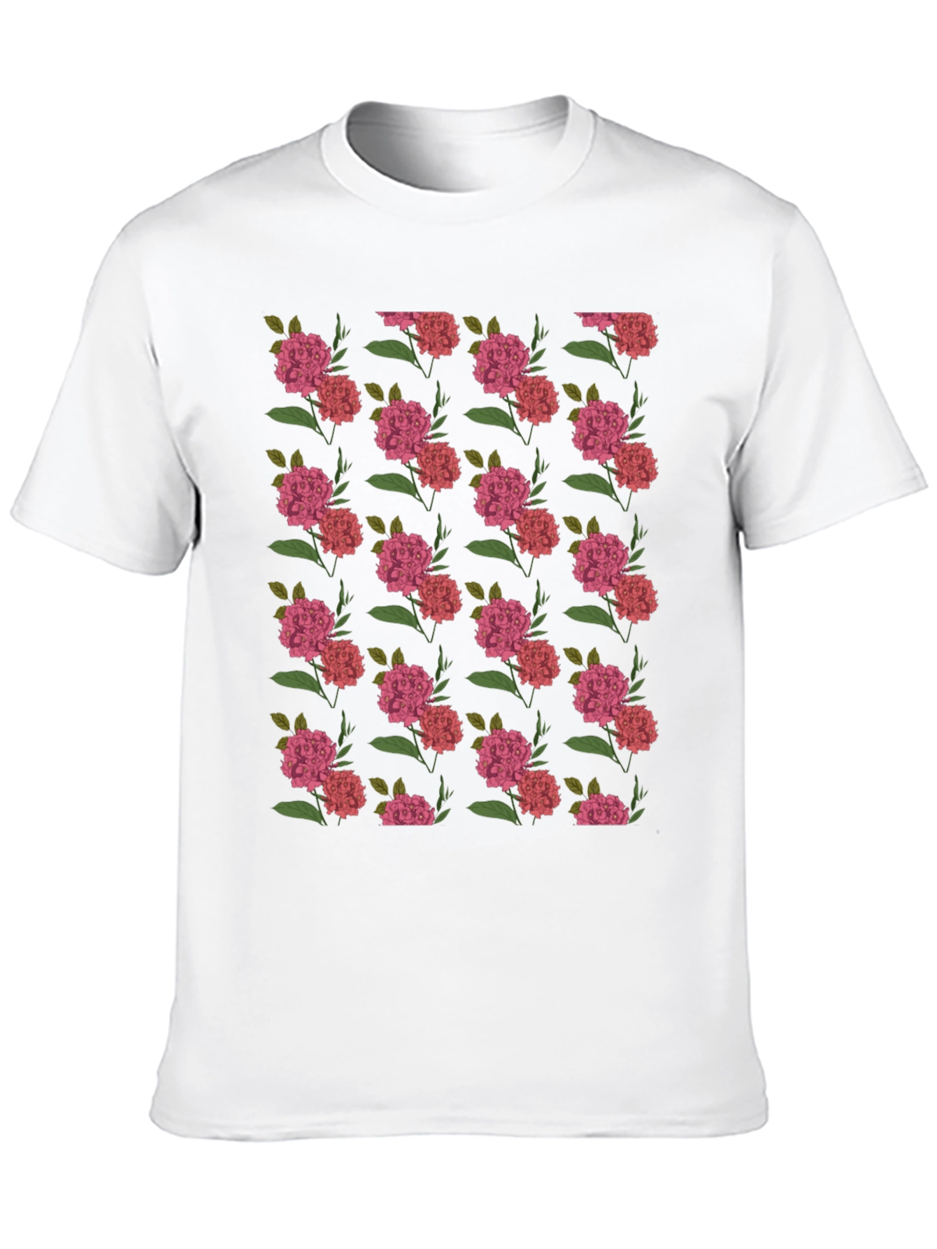 Floral Print Black Crew Neck T-Shirt