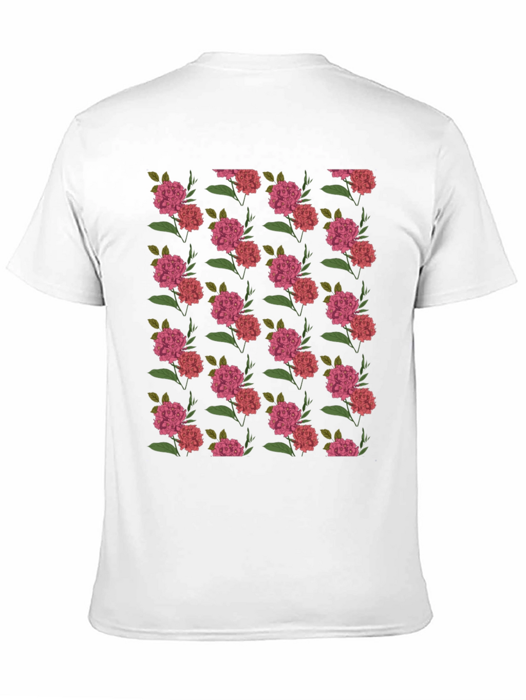 Floral Print Black Crew Neck T-Shirt