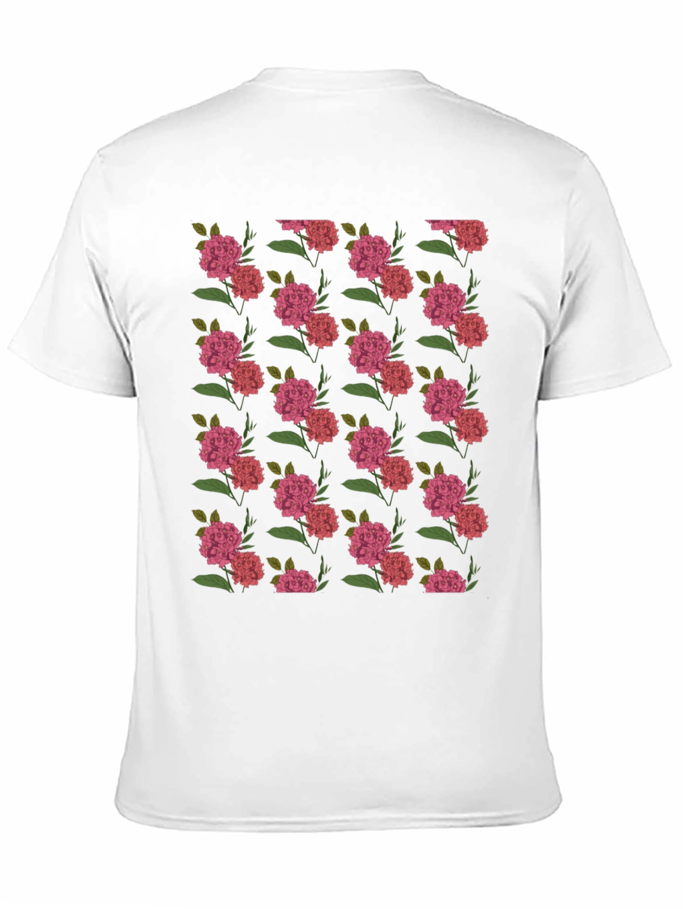 Floral Print Black Crew Neck T-Shirt