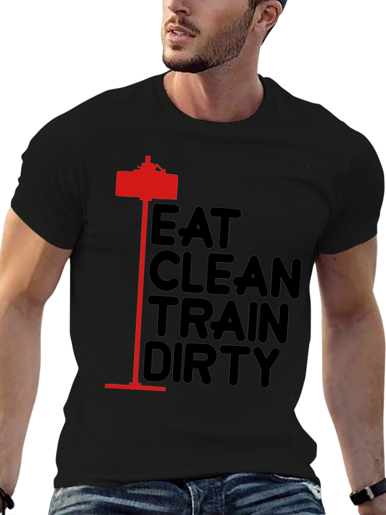 Eat Clean Train Dirty Black Graphic Tee