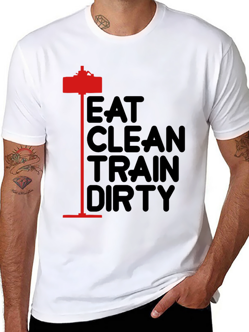 Eat Clean Train Dirty Black Graphic Tee