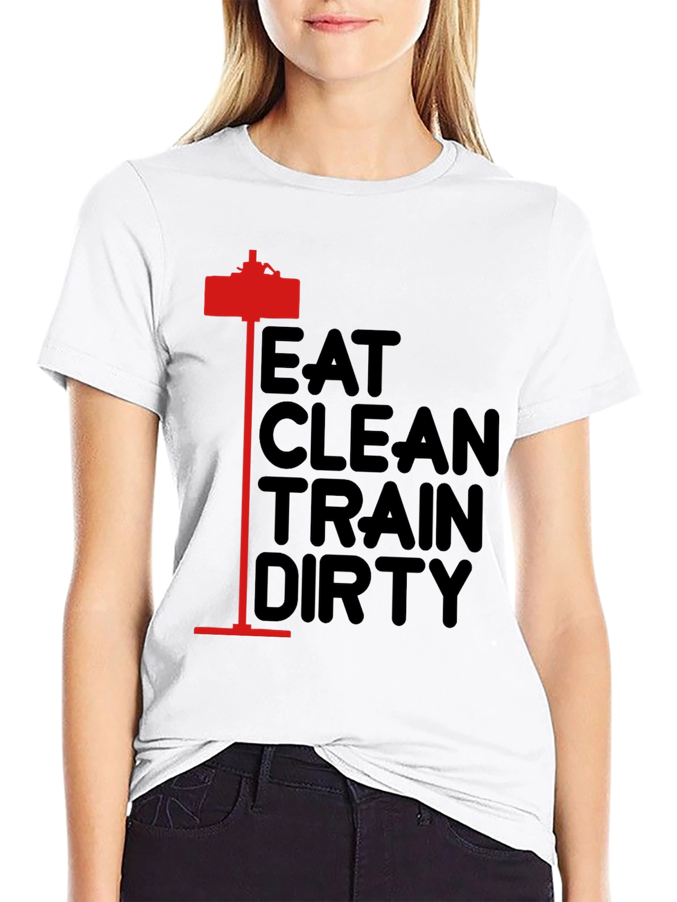 Eat Clean Train Dirty Black Graphic Tee