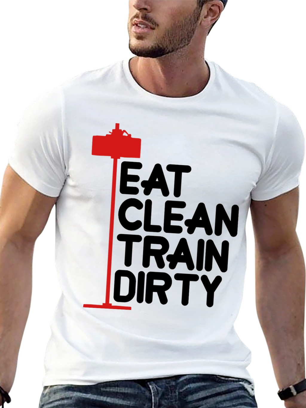 Eat Clean Train Dirty Black Graphic Tee