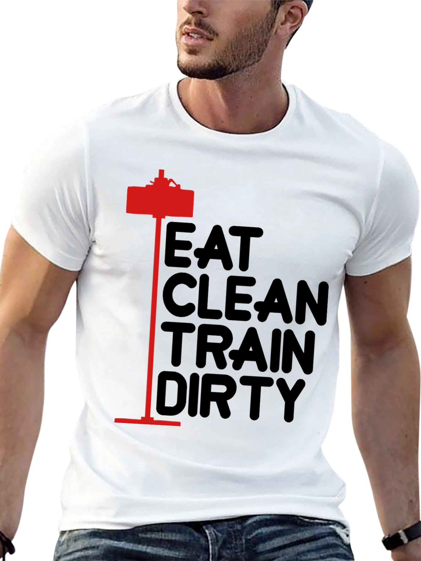 Eat Clean Train Dirty Black Graphic Tee