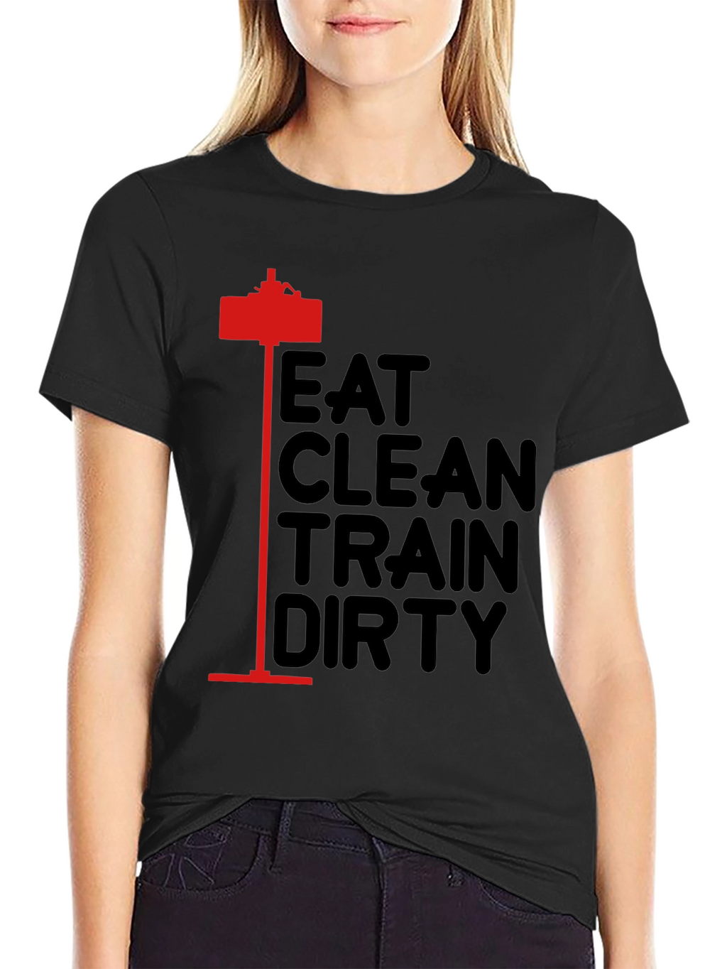 Eat Clean Train Dirty Black Graphic Tee