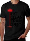 Eat Clean Train Dirty Black Graphic Tee
