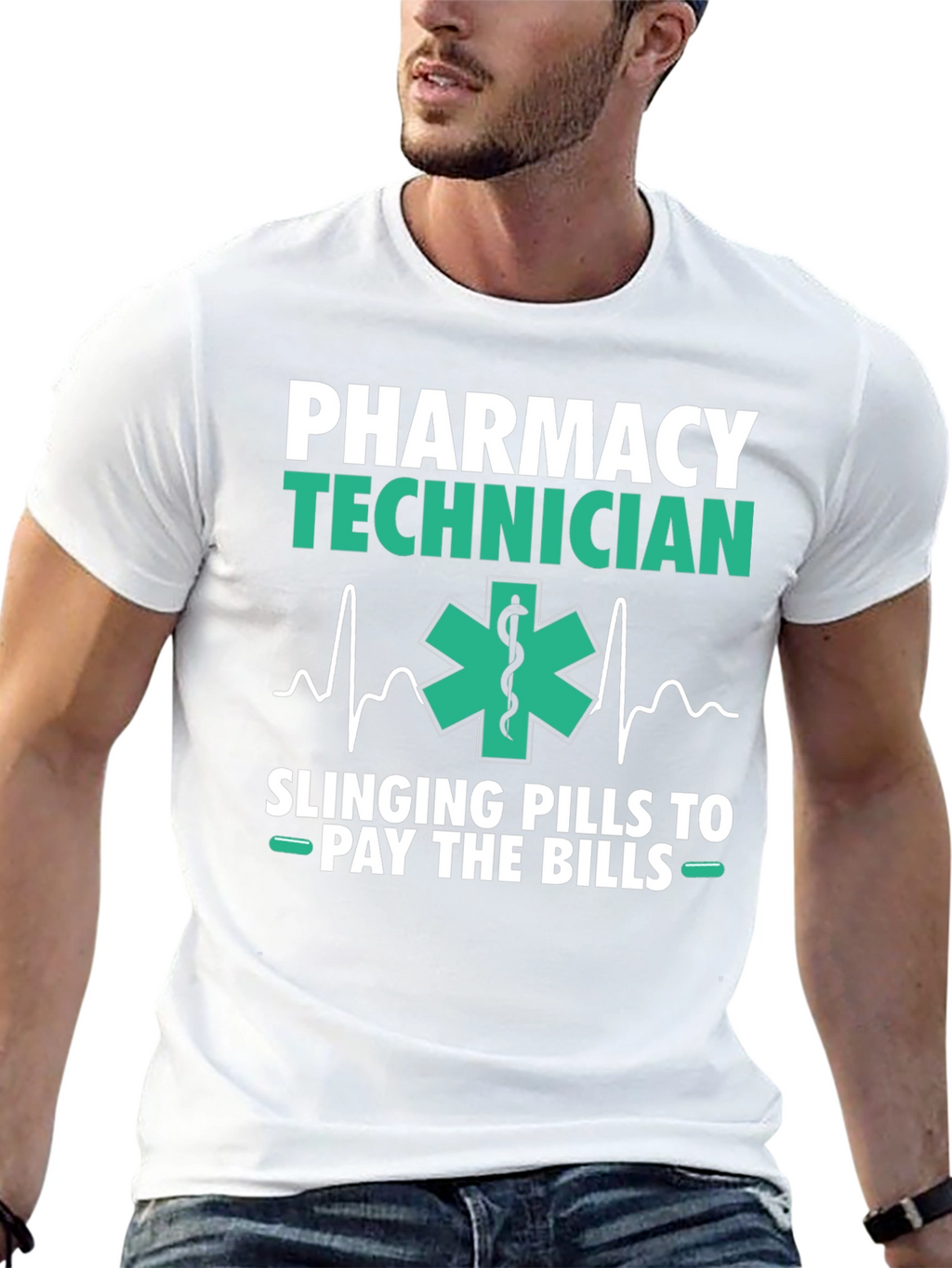 Pharmacy Technician T-Shirt - Slings Pills to Pay Bills
