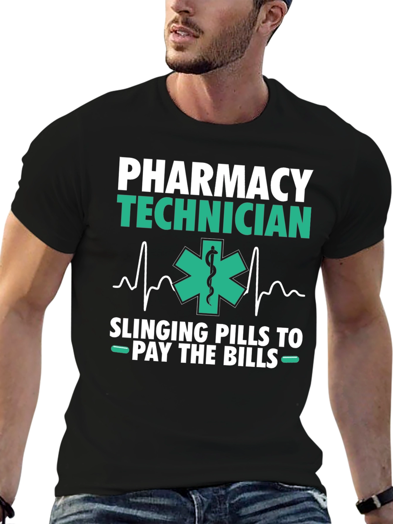 Pharmacy Technician T-Shirt - Slings Pills to Pay Bills