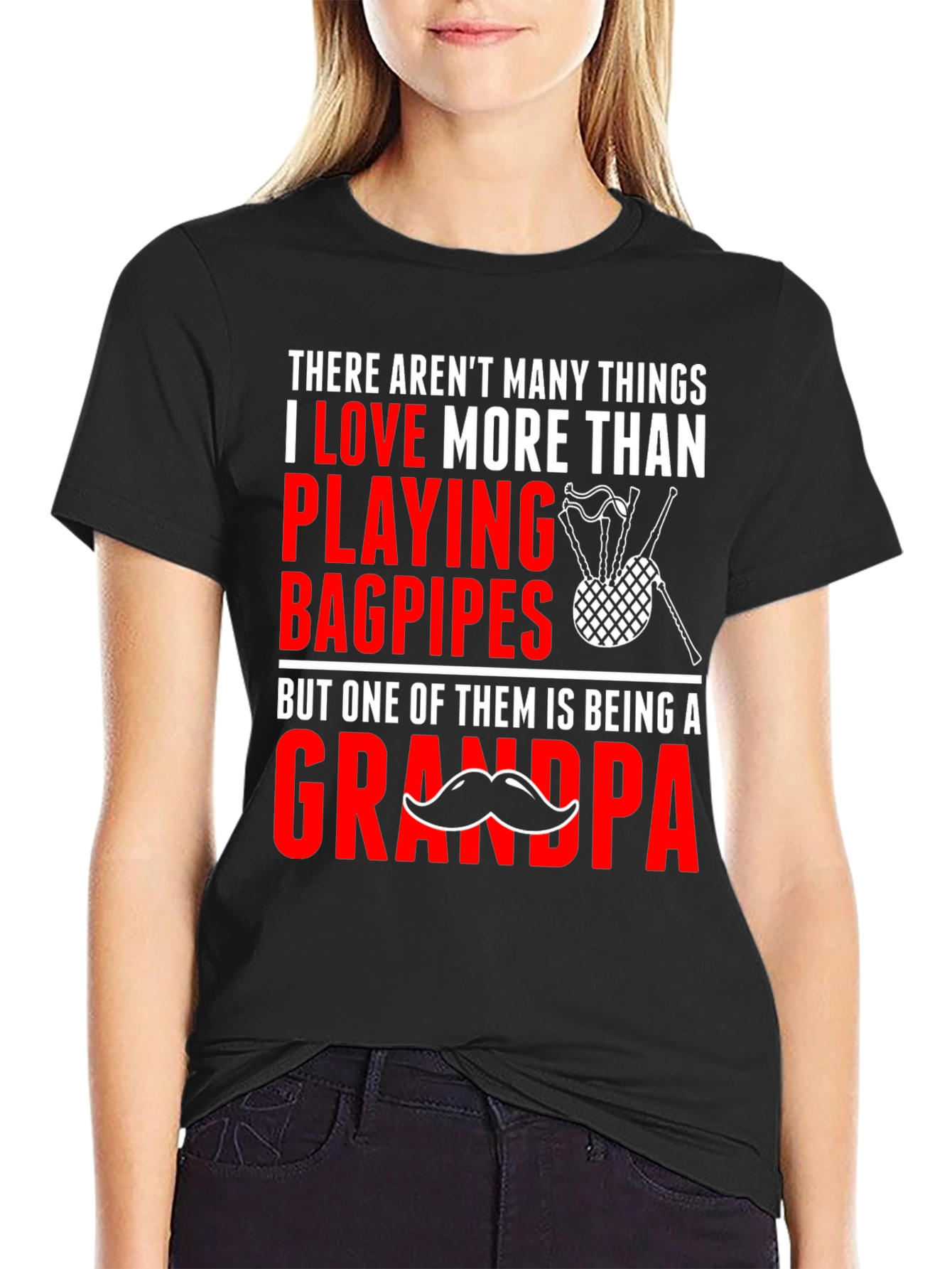 Bagpipes Grandpa T-Shirt - Love Playing Bagpipes Being a Grandpa