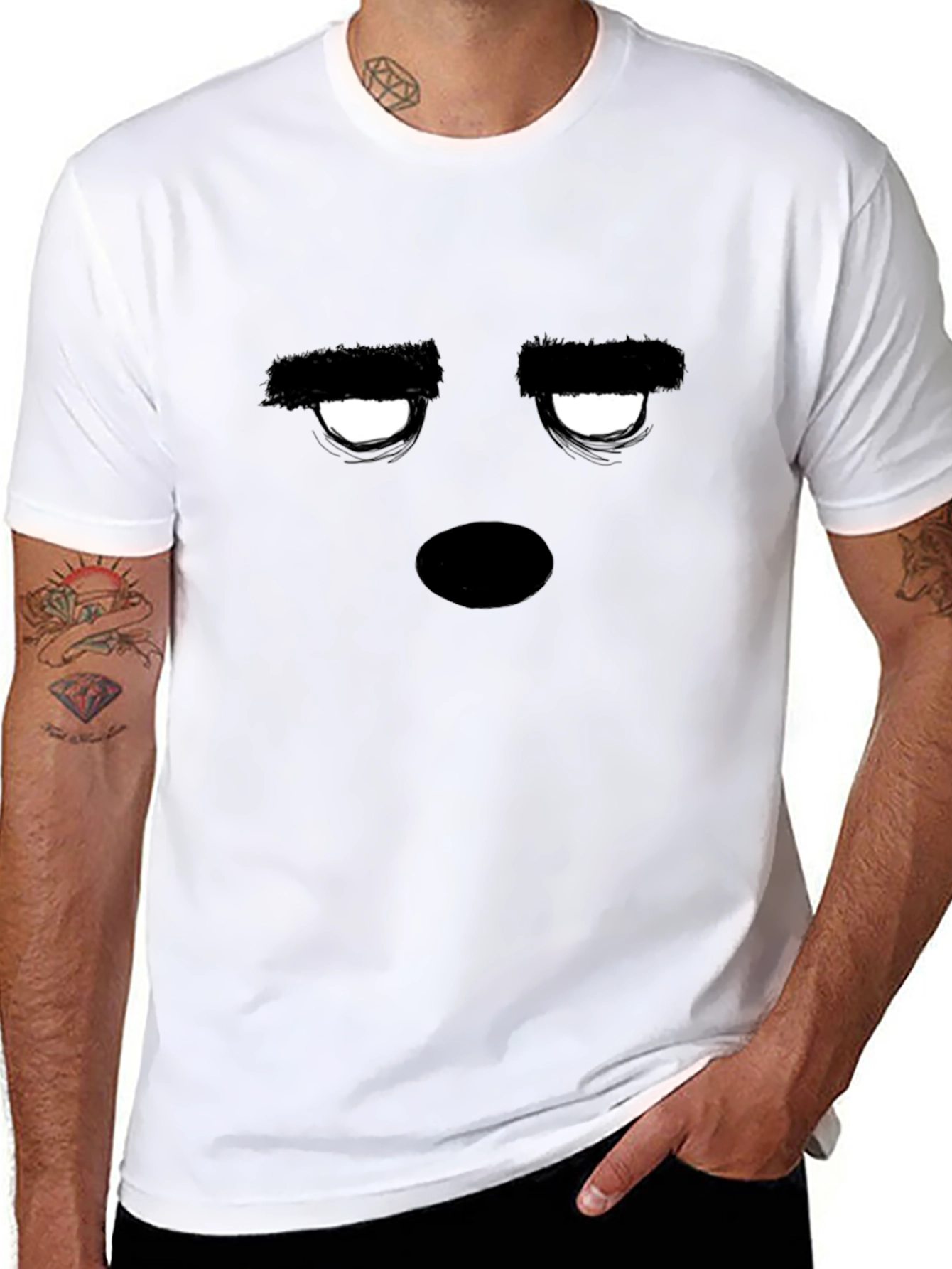 Expressionless Face Black Graphic Tee