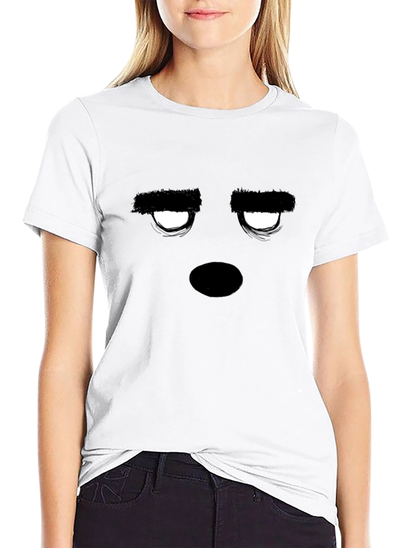 Expressionless Face Black Graphic Tee