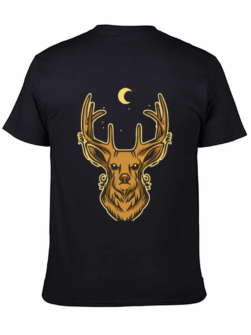 Deer Moon Graphic T-Shirt - Mens Black Tee